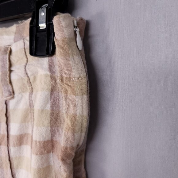 Free People Plaid Flare Pants Womens 0 Linen Blend Low Rise Retro Hippie Boho - Picture 13 of 16